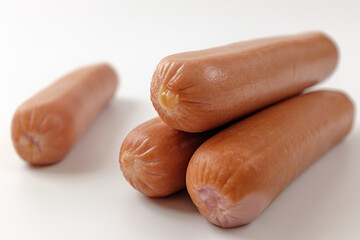 frankfurter sausage on a white background