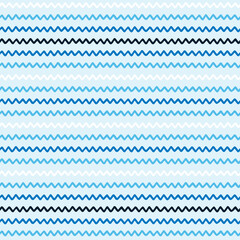Seamless repeating pattern with hand drawn wavy lines on ligth blue background for surface design and other design projects