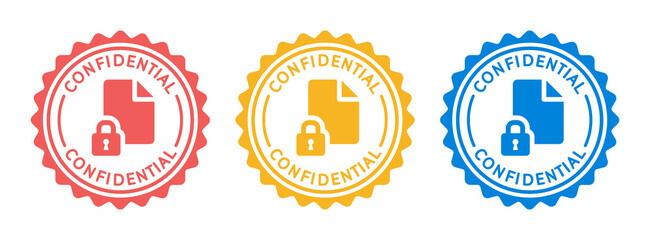Confidential stamp icon isolated on white background. Secret data concept.