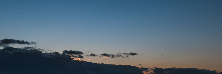 Dark sunset sky