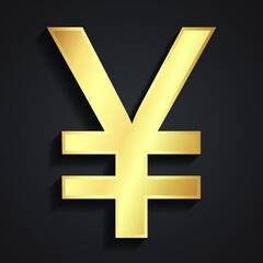 3d golden yen currency shiny symbol