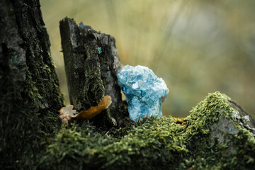 Raw crystal photography - Blue Celestine gemstone