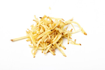 Ginger and Finger root chopped isolated on white background