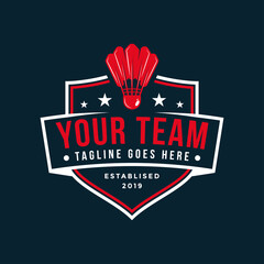 emblem patch badminton sport logo template