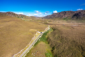 The road to An Port between Ardara and Glencolumbkille in County Donegal - Ireland.