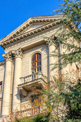 Fototapeta premium An ancient architectural ensemble in the Renaissance style. Now abandoned and closed to the public. Located in Sochi, Russia. Sanatorium named after. Ordzhonikidze.