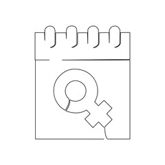 Women's day, place, gender symbol. Simple thin  one line, contour vector element of Women's Day, March 8 signs