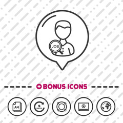 Search for employees and job Icon thin line Bonus Icons.
