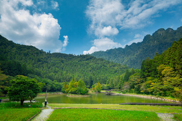 Fototapeta na wymiar Taiwan, Yilan County, forest, mountain lake, Mingchi, famous, tourist attraction