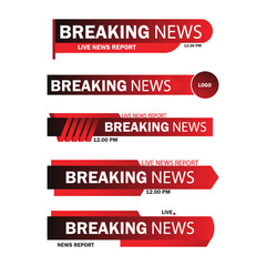 Breaking news tag set vector