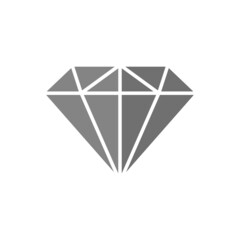 Diamond grey flat vector icon