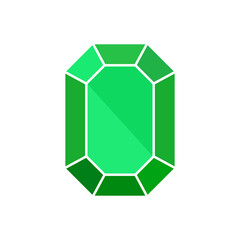 Emerald gem flat vector icon