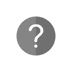 Question grey flat vector icon