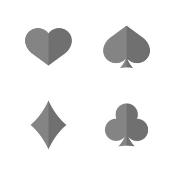 Playing cards grey flat vector icon