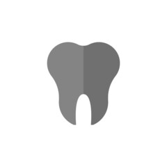 Tooth grey flat vector icon
