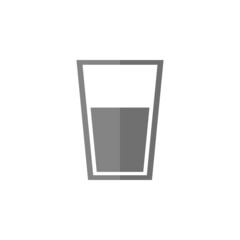 Water glass grey flat vector icon