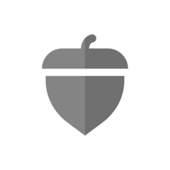 Acorn grey flat vector icon