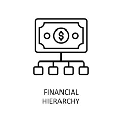 Financial Hierarchy Vector Outline Icon Design illustration. Banking and Payment Symbol on White background EPS 10 File