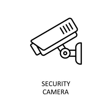 Security Camera Vector Outline Icon Design illustration. Banking and Payment Symbol on White background EPS 10 File