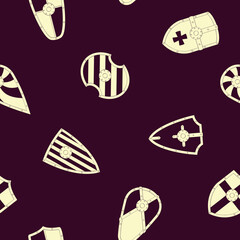 Seamless pattern with ancient Shields for your project