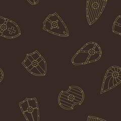 Seamless pattern with ancient Shields for your project