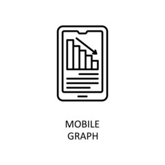 Mobile Graph Vector Outline Icon Design illustration. Banking and Payment Symbol on White background EPS 10 File