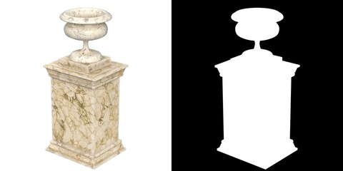 3D rendering illustration of a vase on a pedestal © Francesco Milanese