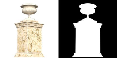 3D rendering illustration of a vase on a pedestal © Francesco Milanese