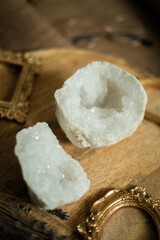 Raw crystal photography - White Quartz Geode