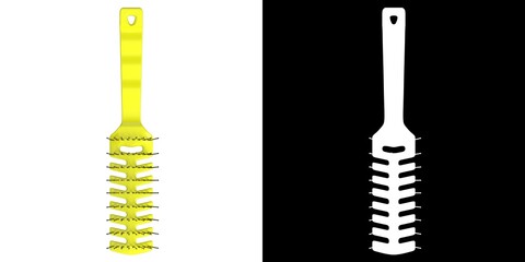 Naklejka premium 3D rendering illustration of a vented hair brush