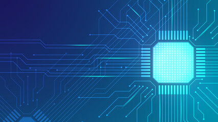 Digital data processing. Technology glowing background. Circuit line vector illustration. abstract hi-tech innovation concept.