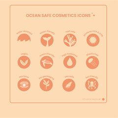 ocean safe cosmetics icons