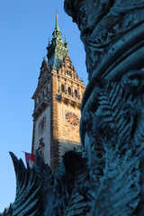 Hamburg Townhall in the evening sun
