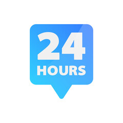 24 Hours Color Vector Tag	
