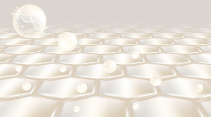 Hyaluronic acid skin solutions ad, white collagen serum drops with cosmetic advertising background ready to use, illustration vector.	