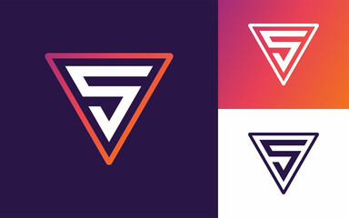 Modern and Simple Initial Letter S Monogram Logo Vector Icon for Company or Sports Team