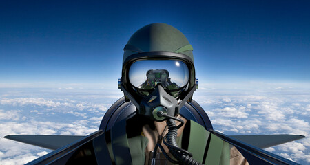 Cockpit view fighter jet helmet - obrazy, fototapety, plakaty