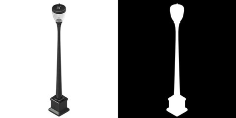 3D rendering illustration of a vintage street lamp