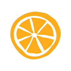 Obraz premium Orange slice. Cutouts fruit. Shape colored cardboard or paper. Funny childish applique