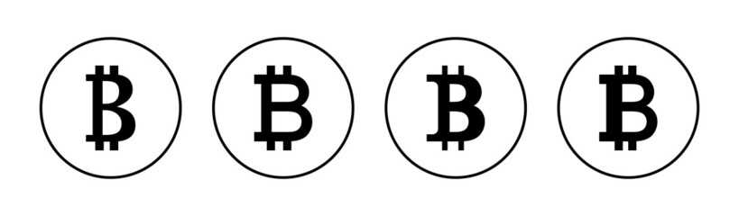 Bitcoin icons set. bitcoin sign and symbol. payment symbol. cryptocurrency logo