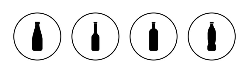 Bottle icons set. bottle sign and symbol