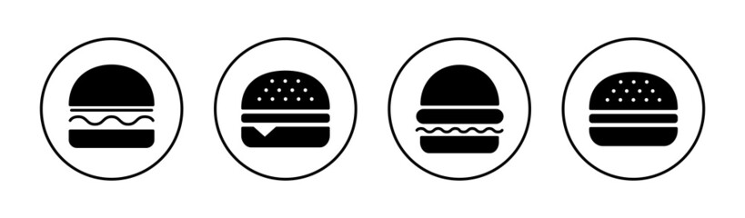 Burger icons set. burger sign and symbol. hamburger