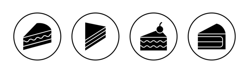 Cake icons set. Cake sign and symbol. Birthday cake icon