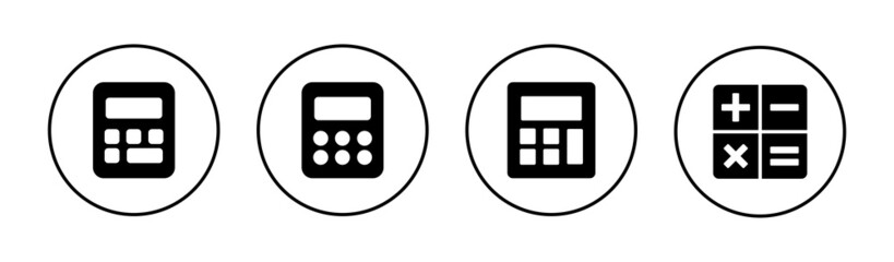 Obraz premium Calculator icons set. Accounting calculator sign and symbol.