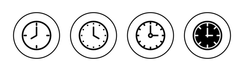 Clock icons set. Time sign and symbol. watch icon