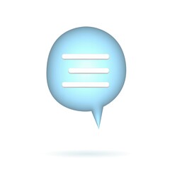 Speech bubble. Message bubble. Text cloud. 3d vector.