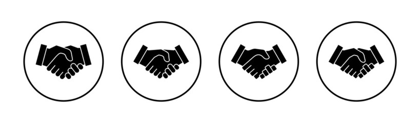 Handshake icons set. business handshake sign and symbol. contact agreement