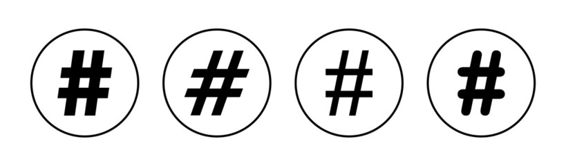 Hashtag icons set. hashtag sign and symbol