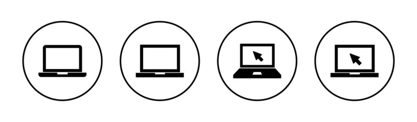 Laptop icons set. computer sign and symbol