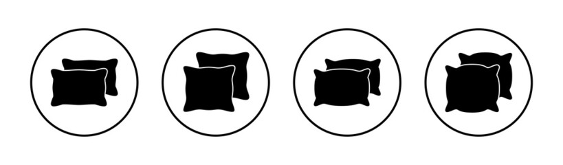 Pillow icons set. Pillow sign and symbol. Comfortable fluffy pillow